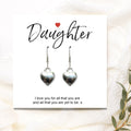 Daughter Heart Earrings with Gift Card - Perfect Gift for Any Occasion-0