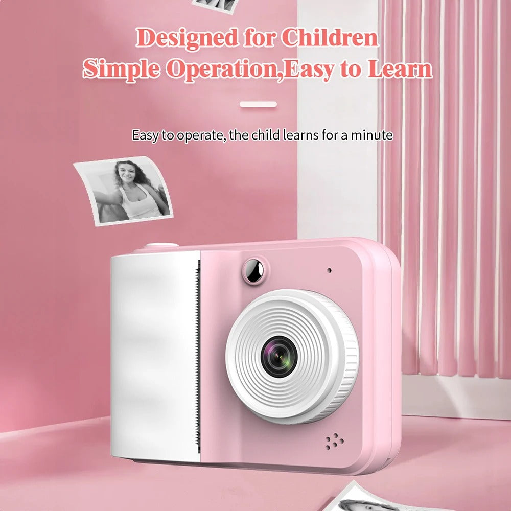 Children Digital Camera Instant Print Toys For Kids Thermal Print Camera HD 1080P Photo Printing Camera With 3 Rolls Print Paper