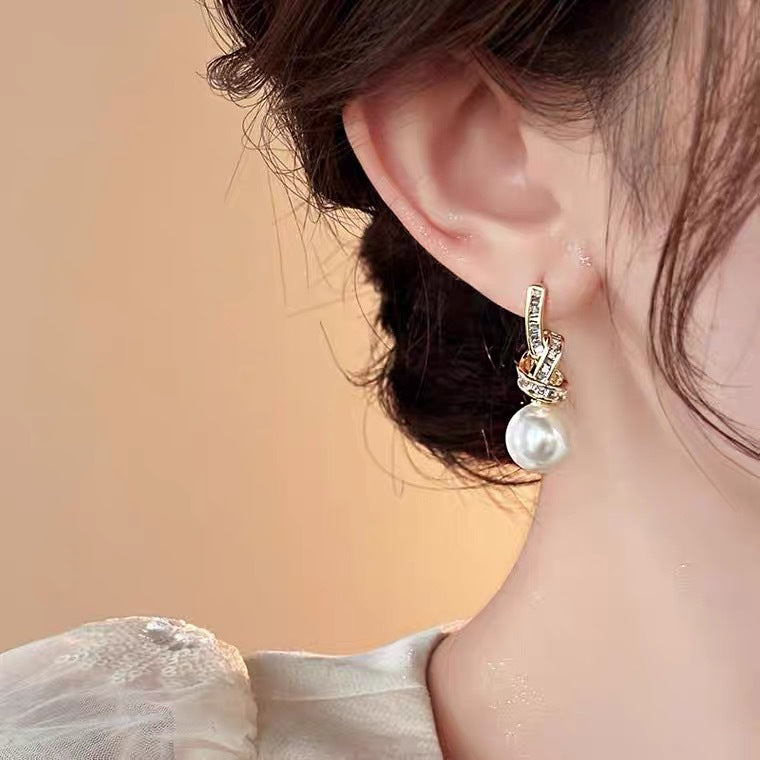 Light Luxury High-grade Micro Inlaid Zircon Chain Earrings