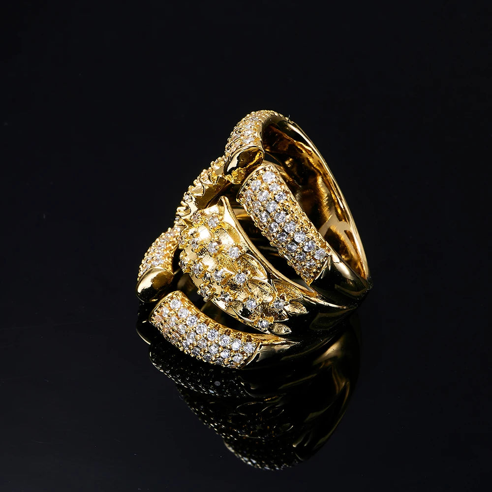 014477 Vintage Style Gold Plated Band Rings Zircon Free Size Ring Hip Hop Good Quality Brass Material Cubic Zirconia Ring