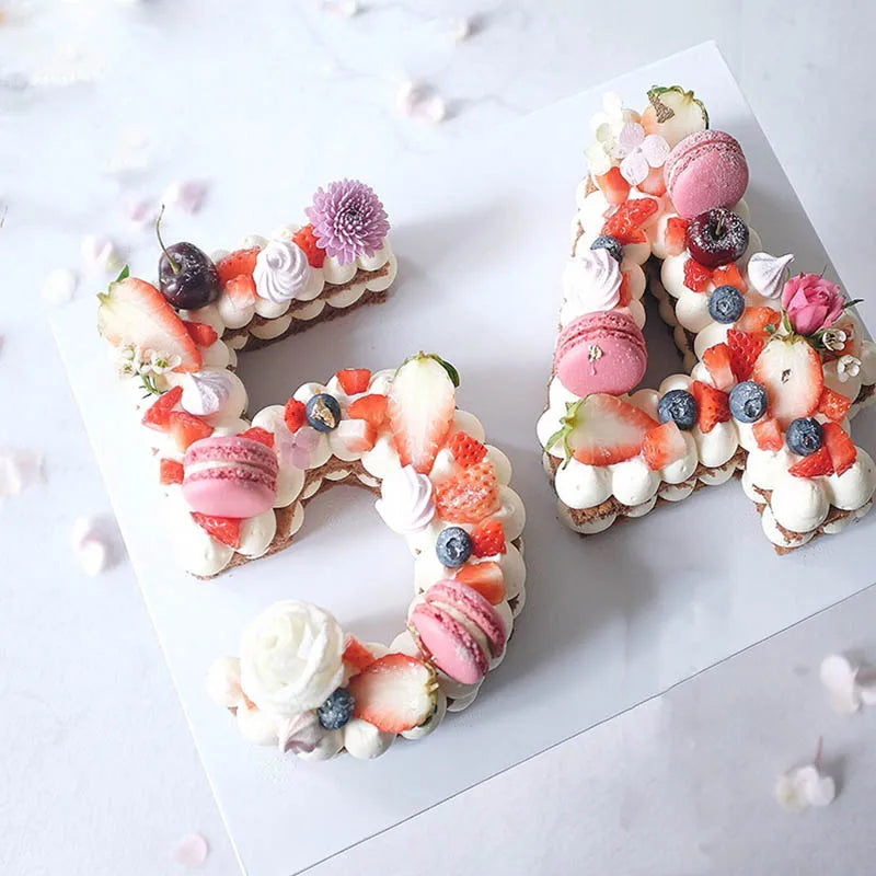 PET 0-8 Numbers Cake Mold Cake Decorating Tools Confeitaria Maker Birthday Cake Tools Pastry Mold For Baking 4/6/8/10/12/14inch