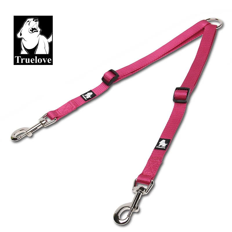 Truelove Nylon Double Dog Leash For Two Dogs Coupler No Tangle Pet Leash For Large Small Dogs For Training Running TLl2372