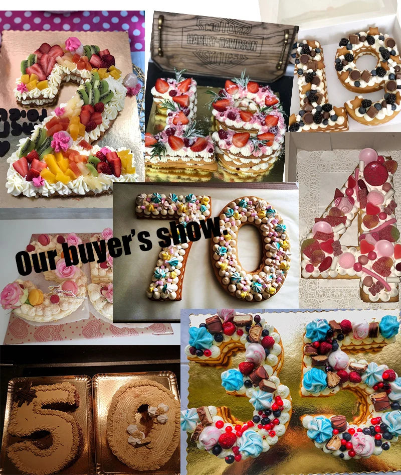 PET 0-8 Numbers Cake Mold Cake Decorating Tools Confeitaria Maker Birthday Cake Tools Pastry Mold For Baking 4/6/8/10/12/14inch