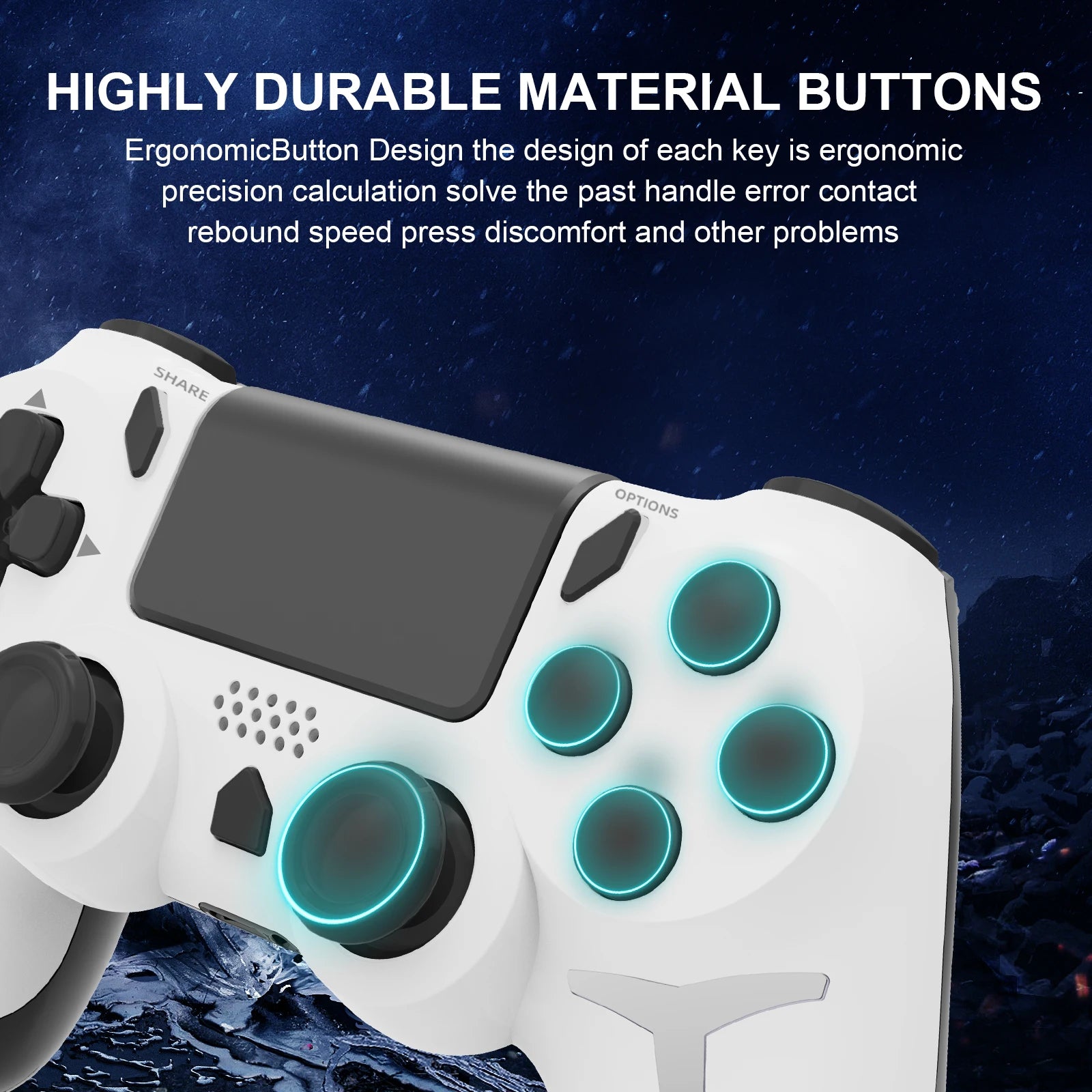GAMINJA Wireless Gamepad with 6-Axis Gyroscope Dual Vibration Touch Pad - Bluetooth Controller for PS4 PS3 Console And PC