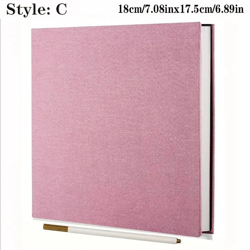 1pc Linen Photo Album Self Adhesive Scrapbook Album for 2x3 4x6 5x7 8x10 Pictures DIY Photo Book Birthday Gifts for Women Mom