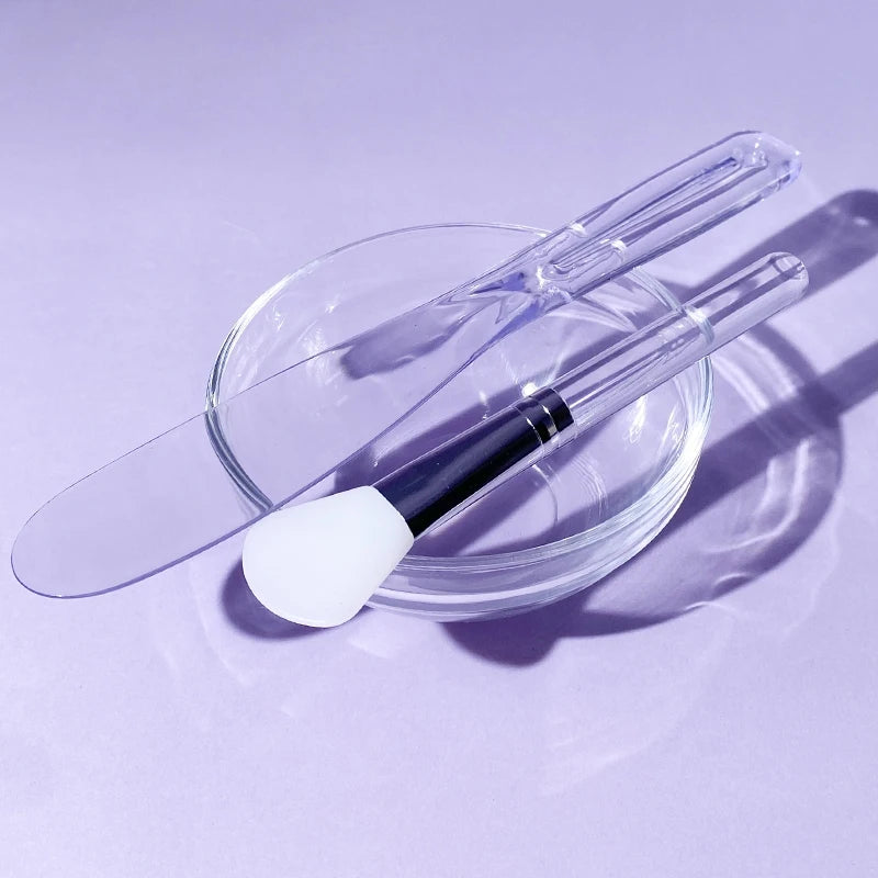 Skin Care DIY Mask Set Clear Rod Mud Mixing Bowl Spoon Set Soft Applicator Brushes for Face Deep Cleaning Portable Beauty Tools