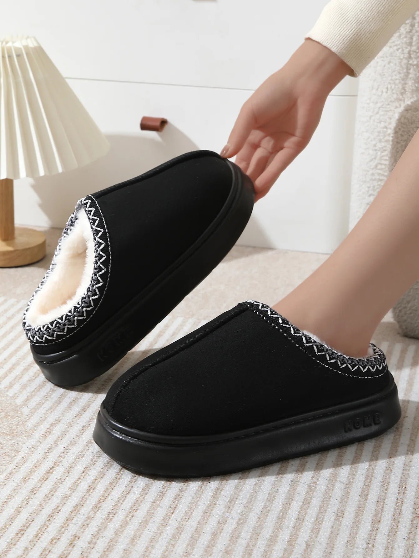Fashion Winter Women's Slippers Boot Fuzzy Fur Anti-Slip Soft Sole Outdoor Indoor Warm Comfort House Shoes Snow Boots