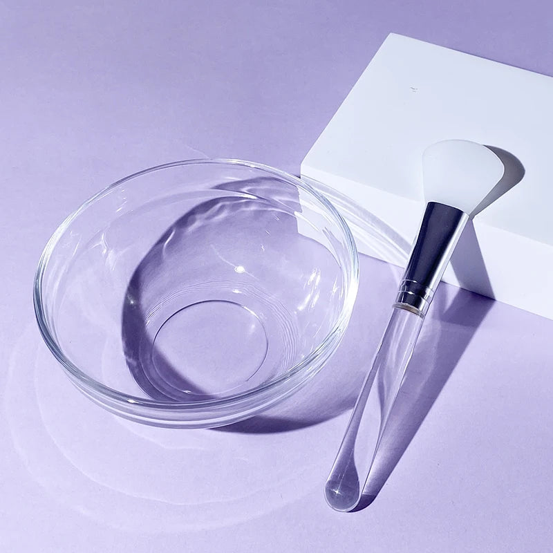 Skin Care DIY Mask Set Clear Rod Mud Mixing Bowl Spoon Set Soft Applicator Brushes for Face Deep Cleaning Portable Beauty Tools