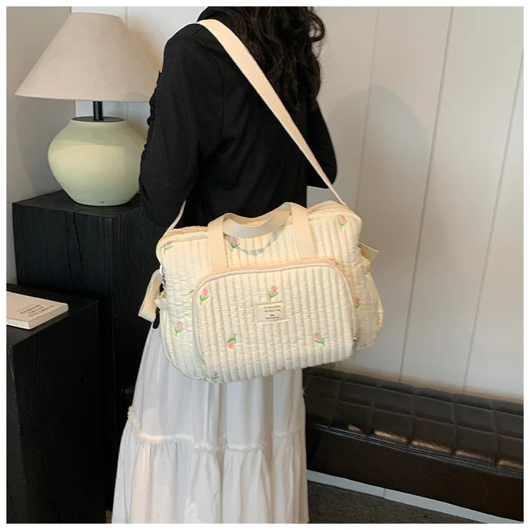 Large Mommy Bag Baby Organizer Maternity Pack Diaper Handbag Embroidered Women Shoulder Crossbody Bag Hospital Travel Mother Kid