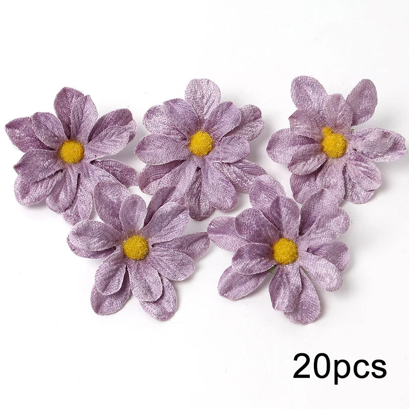 Purple Artificial Flowers Heads Silk Fake Flowers For Home Decor Party Wedding Decoration DIY Valentine's Day Gifts Accessories