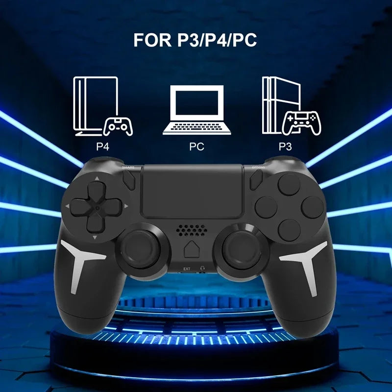 GAMINJA Wireless Gamepad with 6-Axis Gyroscope Dual Vibration Touch Pad - Bluetooth Controller for PS4 PS3 Console And PC