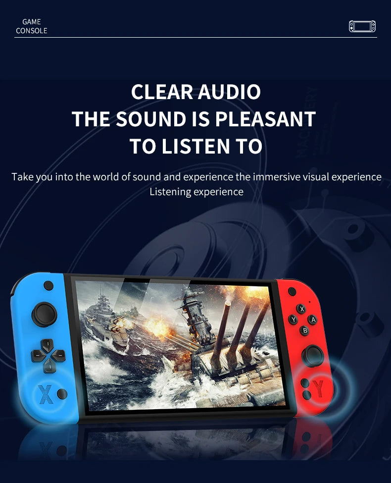 G90 7-inch 64GB 4000mAh portable handheld game console arcade suitable for PSP/PS1 retro TV game controller boys' gift