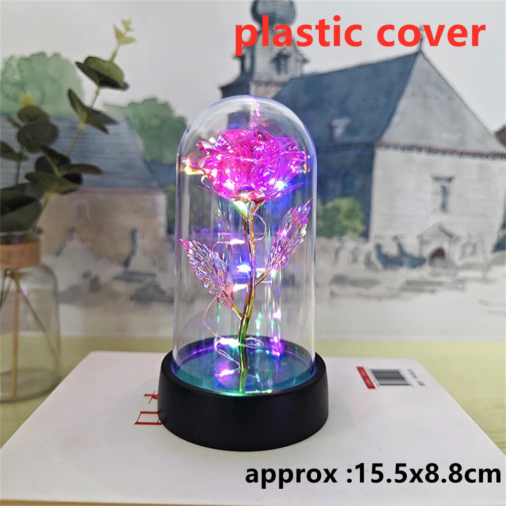 LED Galaxy Three Rose Artificial Flowers, Wedding Decoration, Creative Valentine'S Day and Mother'S Day Gift without Battery 1Pc