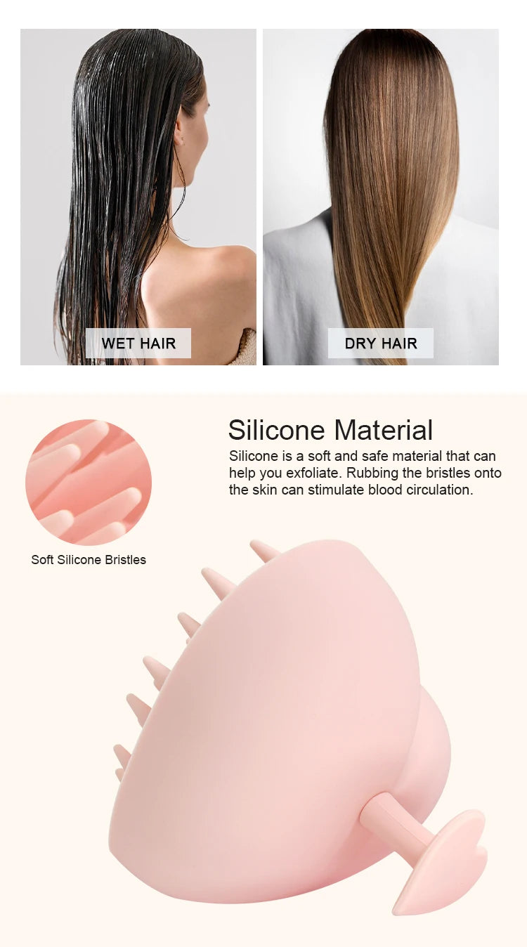 Mini Angel Detangling Hair Brush Silicone Shampoo Brush Head Scalp Massage Combs For Valentine's Day Anniversary Gifts For Woman