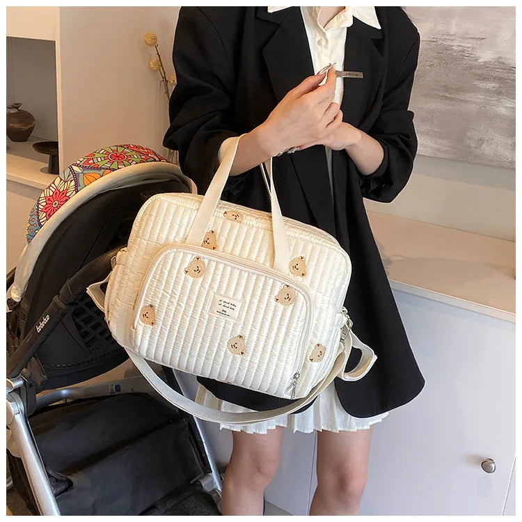 Large Mommy Bag Baby Organizer Maternity Pack Diaper Handbag Embroidered Women Shoulder Crossbody Bag Hospital Travel Mother Kid