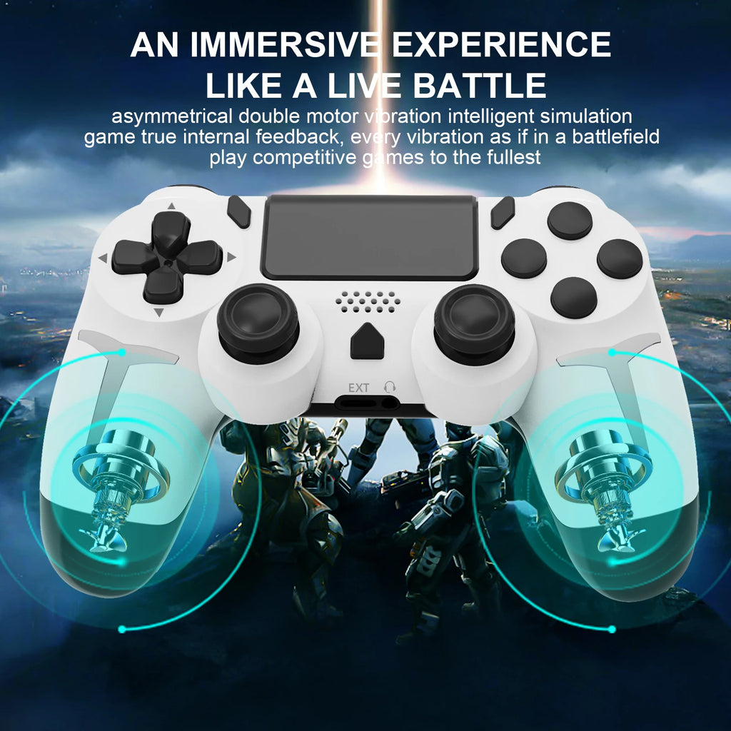 GAMINJA Wireless Gamepad with 6-Axis Gyroscope Dual Vibration Touch Pad - Bluetooth Controller for PS4 PS3 Console And PC