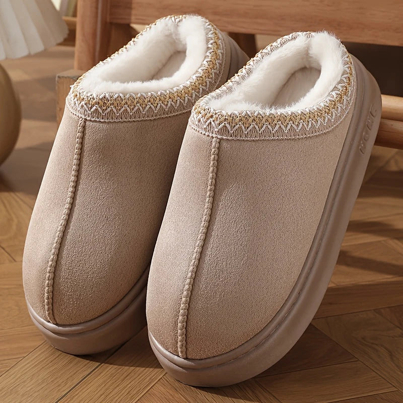 Fashion Winter Women's Slippers Boot Fuzzy Fur Anti-Slip Soft Sole Outdoor Indoor Warm Comfort House Shoes Snow Boots