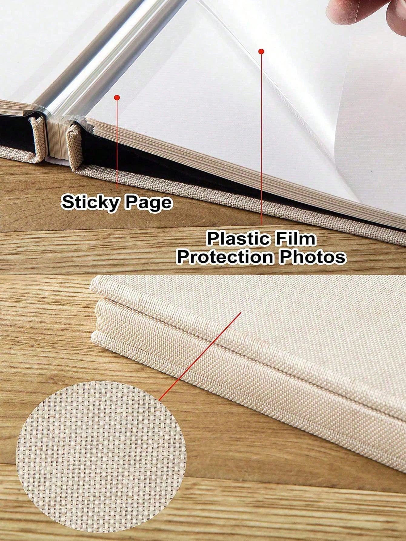 1pc Linen Photo Album Self Adhesive Scrapbook Album for 2x3 4x6 5x7 8x10 Pictures DIY Photo Book Birthday Gifts for Women Mom