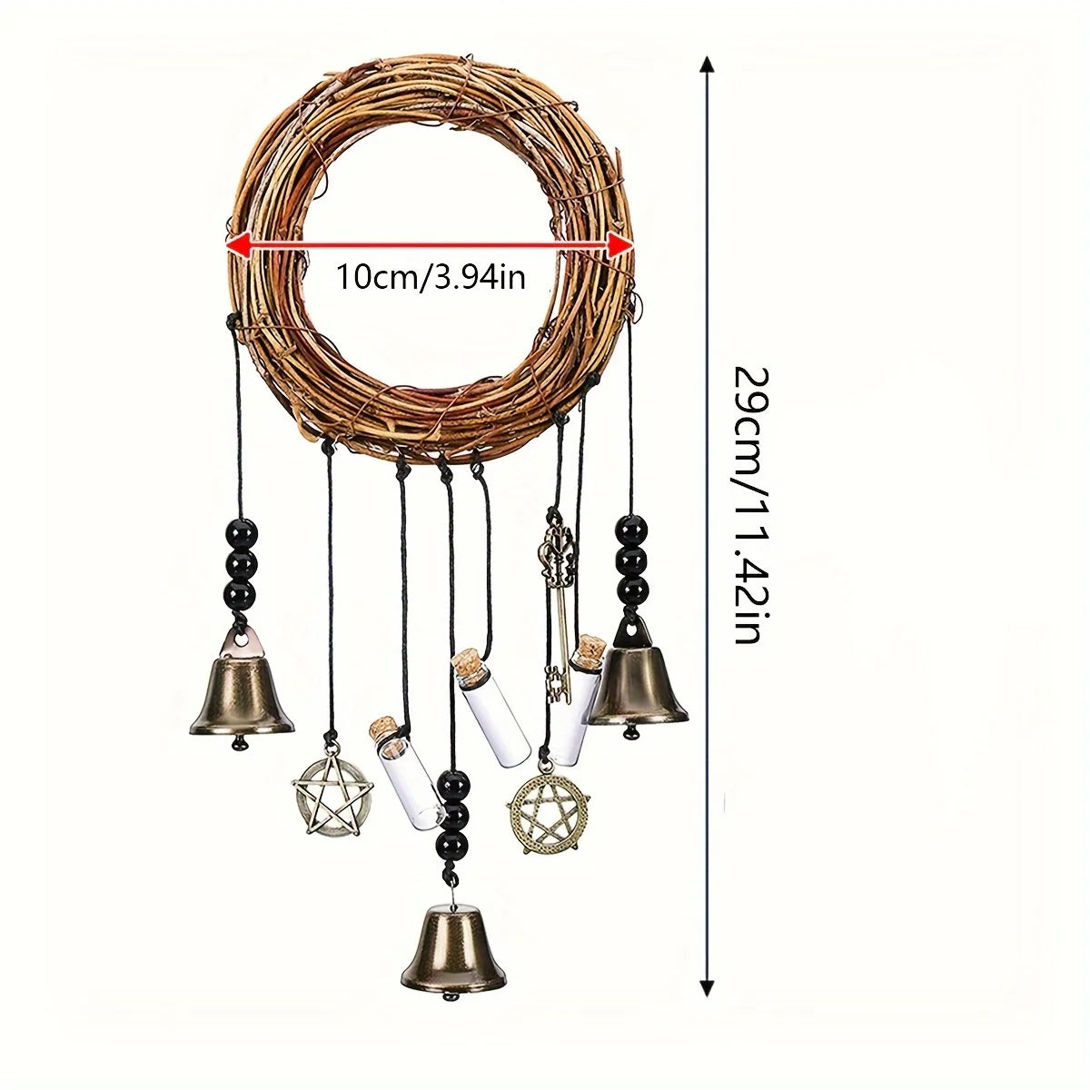 1pc home decor pendant vintage bell decoration vintage key bell suitable for hobbyist for home decor door knob charm
