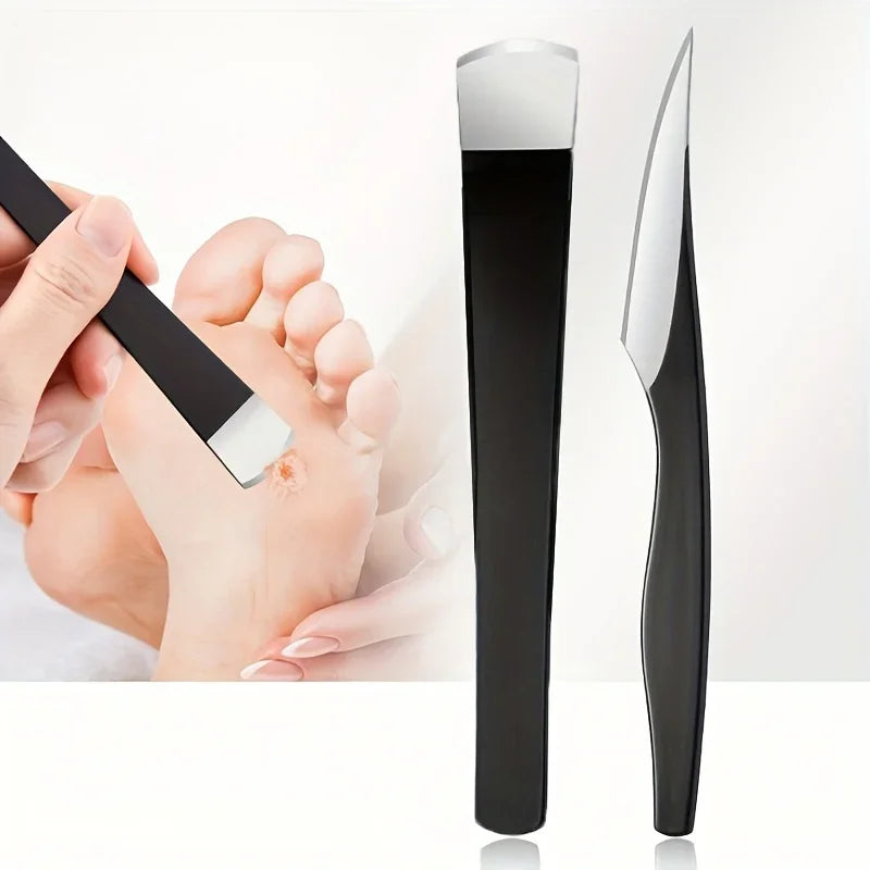 2/6pcs Stainless Steel Foot Care Set, Sharp Exfoliating Knife & Smooth Foot Scraper, Ingrown Toenail Clippers, Dead Skin Remover