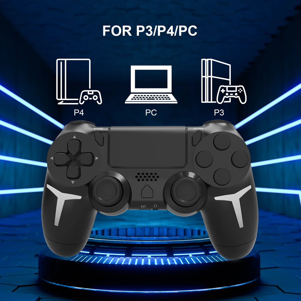 GAMINJA Wireless Gamepad with 6-Axis Gyroscope Dual Vibration Touch Pad - Bluetooth Controller for PS4 PS3 Console And PC