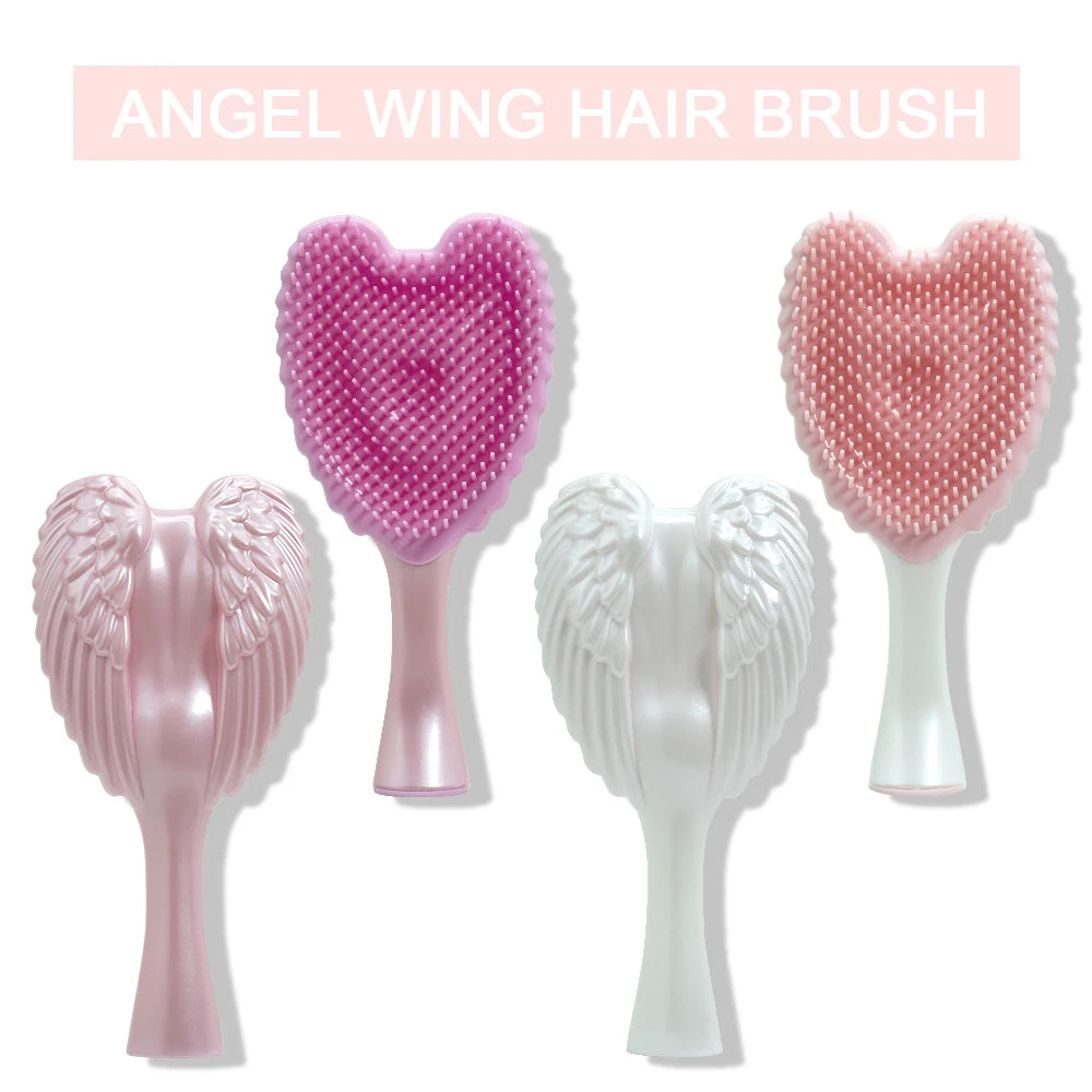 Mini Angel Detangling Hair Brush Silicone Shampoo Brush Head Scalp Massage Combs For Valentine's Day Anniversary Gifts For Woman