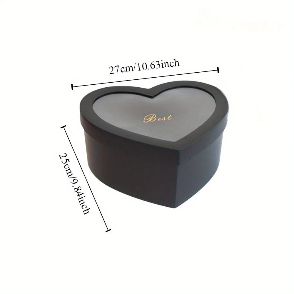 1PC Heart Shaped Flower Box Transparent Floral Gift Box With Lid Multifunctional Cookies Package Case Valentine'S Day Gift Box