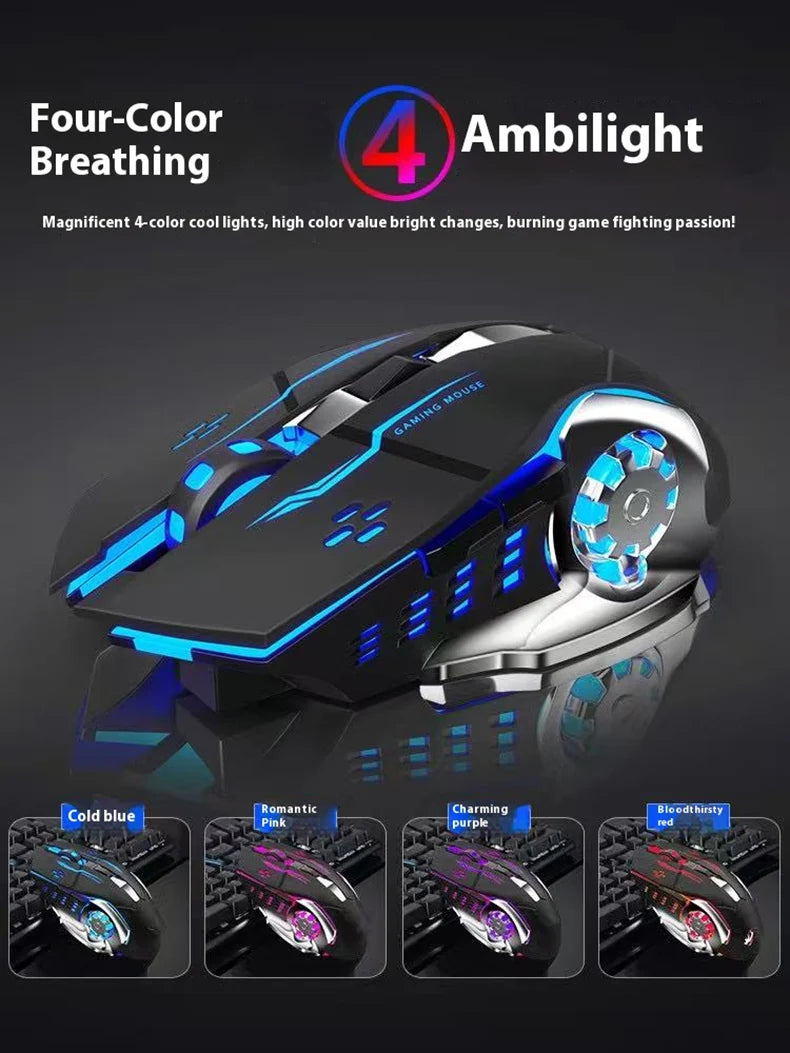 Rechargeable Wireless Mouse Gaming Computer Silent Bluetooth Mouse USB Mechanical E-Sports Backlight PC Gamer Mouse For Computer