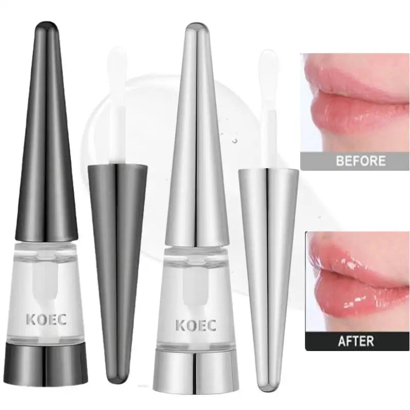 Korean Lip Plumper Oil,Hydrating Volumizing Clear High-Shine Lip Gloss,Microneedling Effect,Long-Lasting Moisture Lipgloss