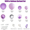 105PCS Purple Latex Balloon Set Suitable for Birthday Parties, Weddings, Valentine's Day Party Decoration