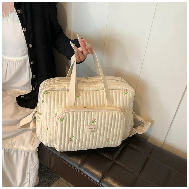 Large Mommy Bag Baby Organizer Maternity Pack Diaper Handbag Embroidered Women Shoulder Crossbody Bag Hospital Travel Mother Kid