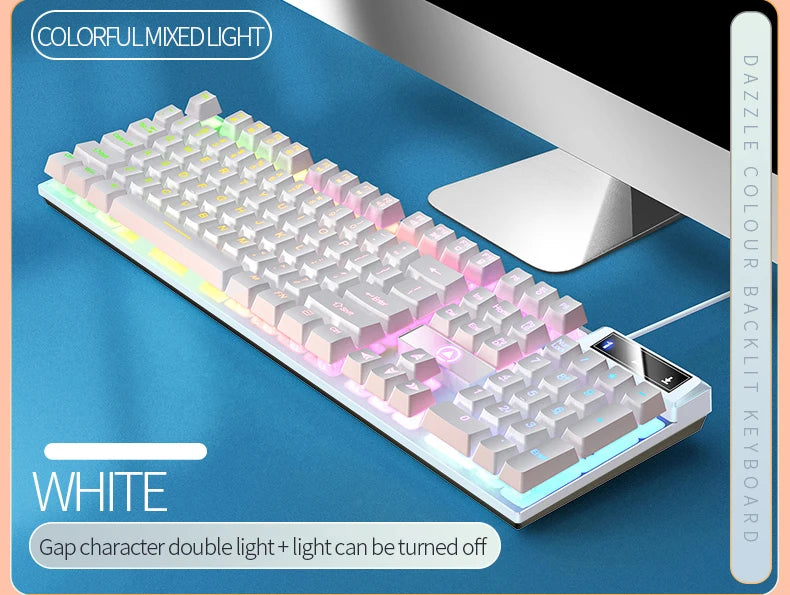 YINDIAO K500 Wired  Keyboard Gaming  Laptop Desktops PC Computer Office Accessories Low Profile Gamer Keyboards With Numpad