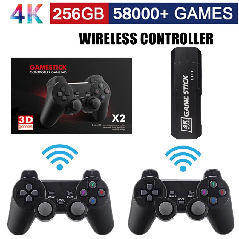 GD10 4K HD Retro Gaming Console with Dual 2.4G Controllers & Ergonomic Design, Multi-Emulator for PSP SEGA Plug & Play