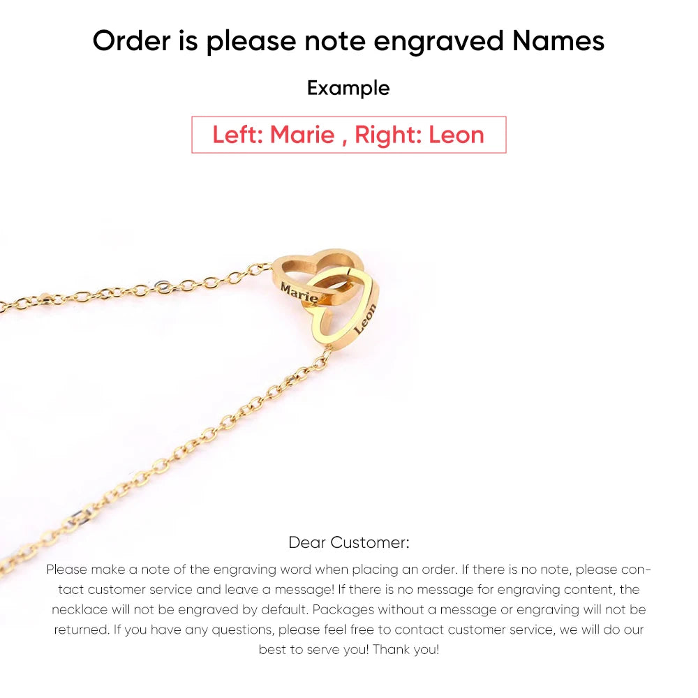 Eternal Rose Round Jewelry Box Personalized Custom Engraved Name Necklace Heart Pendant Women Valentine's Day Christmas Gift