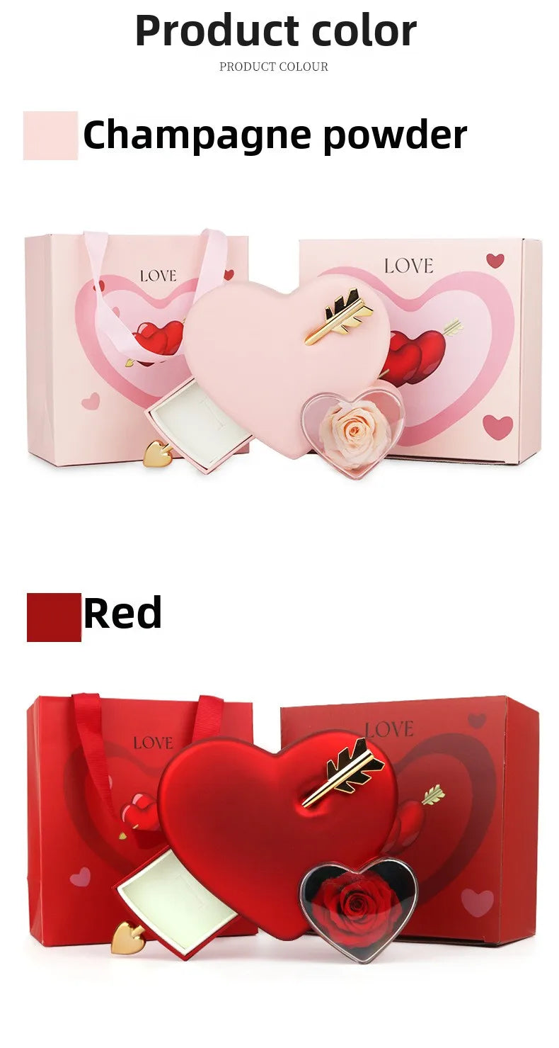 Unique Arrow-Thru-Heart Rose Ring Necklace Box Valentine's Day Creative Love Jewelry Gift Box Packaging