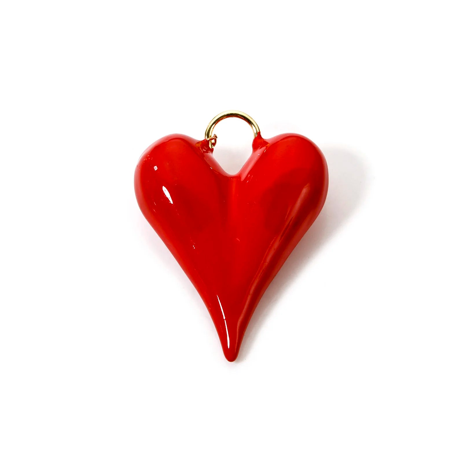 2pcs Brass Charms Valentine's Day Red Heart Enamel Pendants For Women Wedding Party DIY Necklace Earrings Jewelry Findings Gift