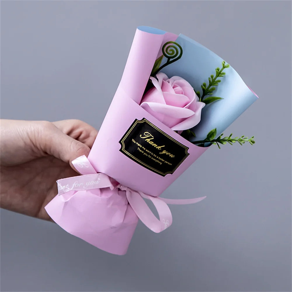 Soap Rose Bouquet Valentines Day Gift for Friends Wedding Bouquet Home Decorations Rose Flower Bouquet Hands Wedding Party Gifts