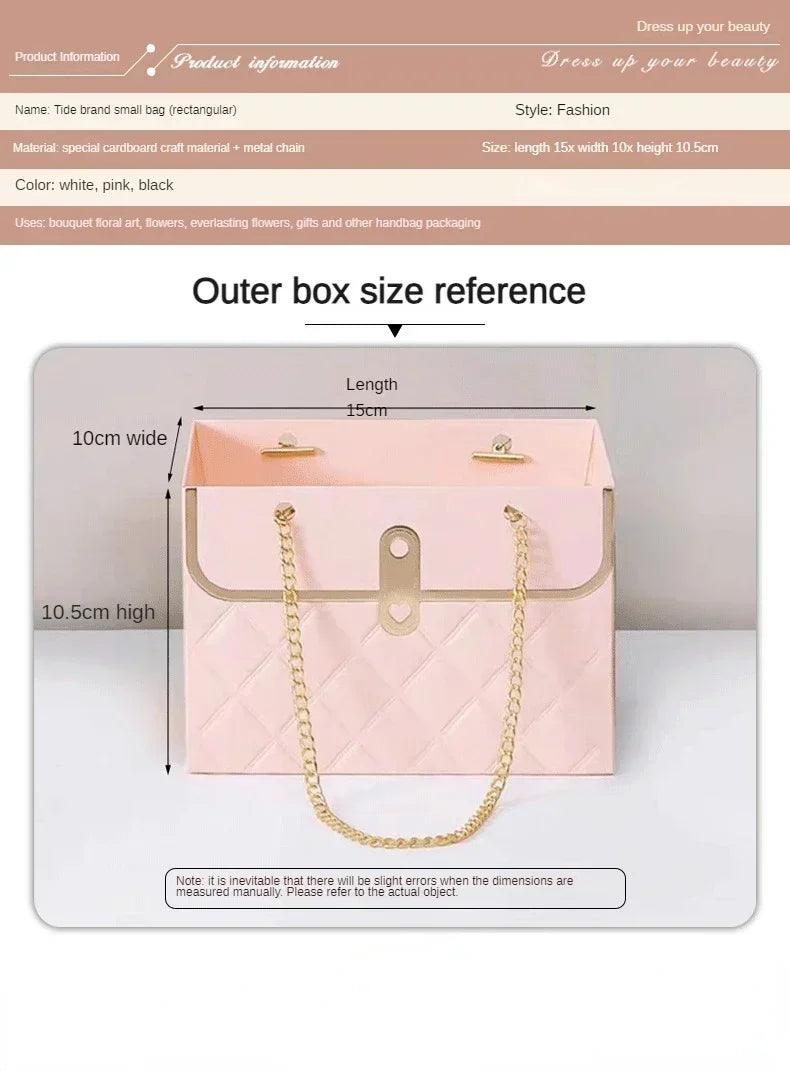 Flower Paper Gift Bags Bouquet Tote Bags Flower Packaging Box Birthday Bouquet Tote Bags Valentine's Day Gift Bags