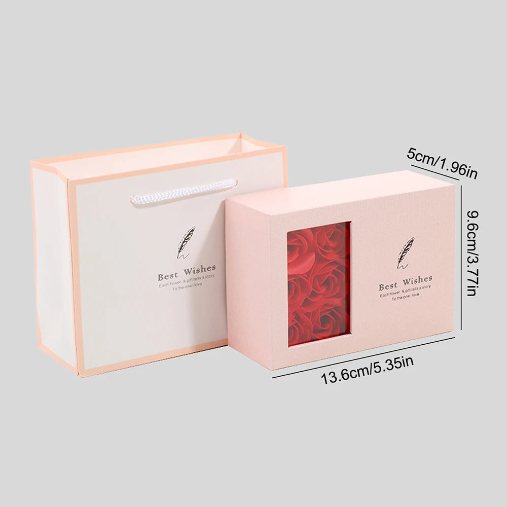 6-Rose Bouquet Jewelry Gift Box with Openable Compartment for Rings Necklaces Earrings - Valentine's Day 520 Romantic Present