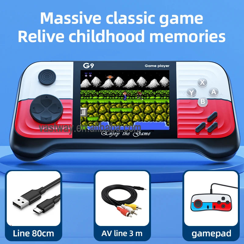G9 Handheld Game Console 3.0 inch 666 Games 8 bit Mini Portable Retro Game Player Machine Support TV Out Gamepads