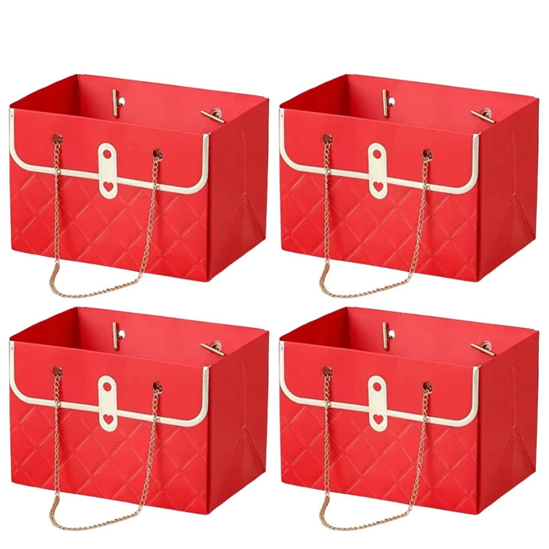 Flower Paper Gift Bags Bouquet Tote Bags Flower Packaging Box Birthday Bouquet Tote Bags Valentine's Day Gift Bags