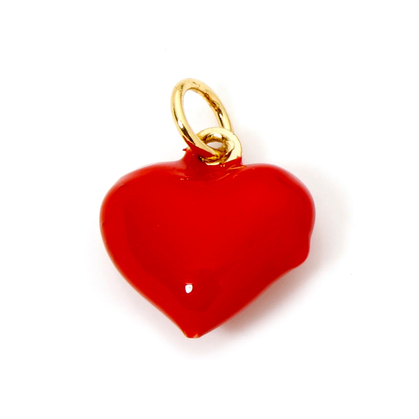 2pcs Brass Charms Valentine's Day Red Heart Enamel Pendants For Women Wedding Party DIY Necklace Earrings Jewelry Findings Gift