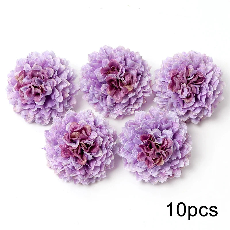 Purple Artificial Flowers Heads Silk Fake Flowers For Home Decor Party Wedding Decoration DIY Valentine's Day Gifts Accessories