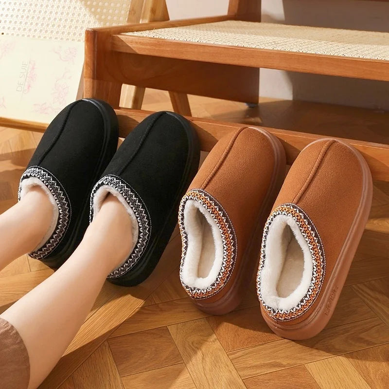 Fashion Winter Women's Slippers Boot Fuzzy Fur Anti-Slip Soft Sole Outdoor Indoor Warm Comfort House Shoes Snow Boots