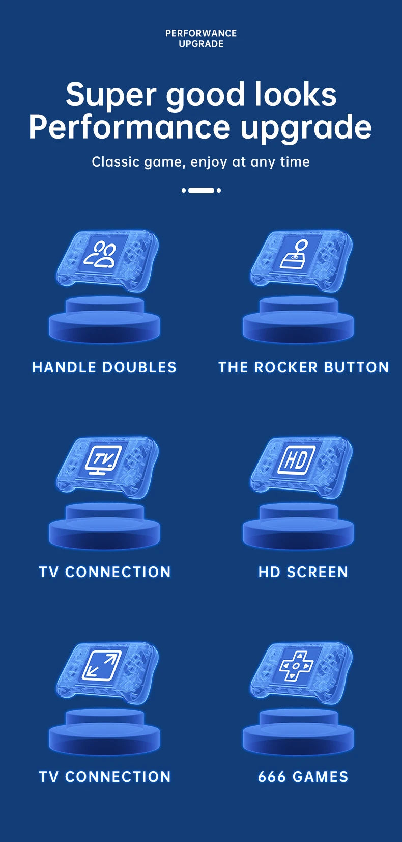 G9 Handheld Game Console 3.0 inch 666 Games 8 bit Mini Portable Retro Game Player Machine Support TV Out Gamepads