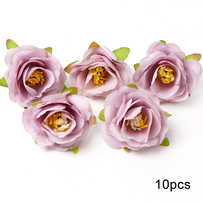 Purple Artificial Flowers Heads Silk Fake Flowers For Home Decor Party Wedding Decoration DIY Valentine's Day Gifts Accessories