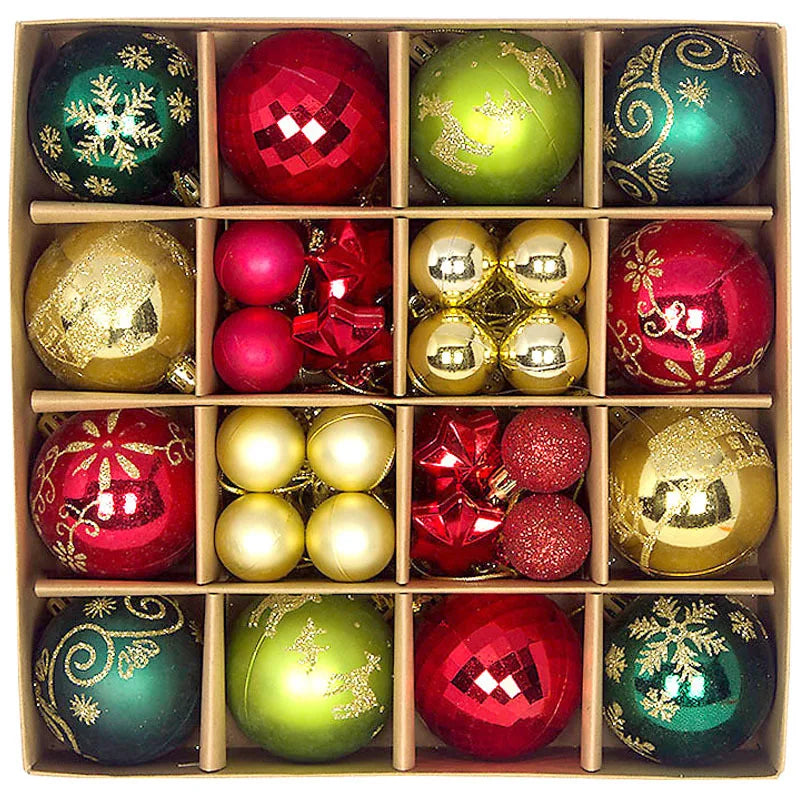 44Pcs 3/6CM Christmas Ball Christmas Tree Decoration Ornaments for Home Decor Halloween New Year Navidad Pendant Ball Accessory