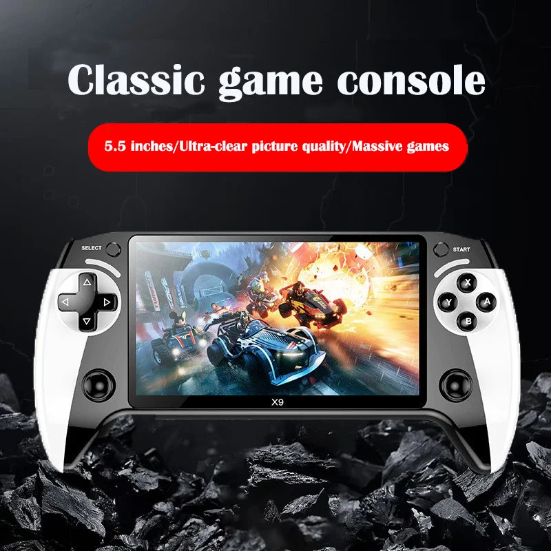 X9 portable game console, 5.5-inch HD screen, multiple languages, retro GBA Arcade video, 8 simulators with 360° non-slip joysti