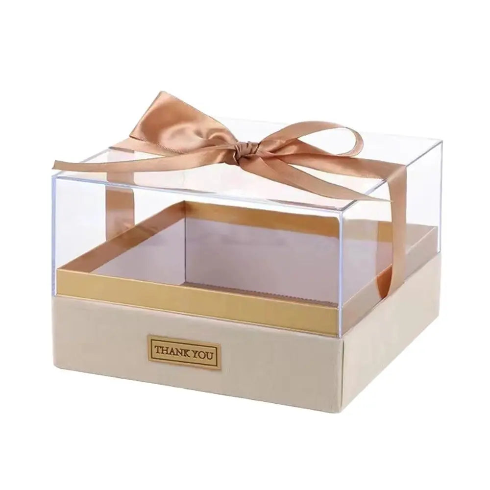 Birthday Party Transparent Wedding Hand Gift Box Acrylic Light Luxury Bow Present Box Valentine's Day Gift Box