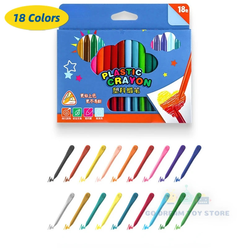 24/12PCS Colorful Crayons Safe Non-Toxic Drawing Toys For Children Graffiti Coloring Pencil Pen Painting Students Stationery